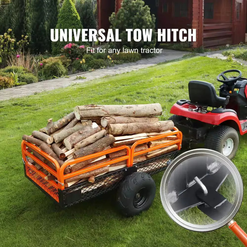 Remolque basculante para ATV de acero de 1500 lb y 15 pies cúbicos para uso intensivo, carro de jardín