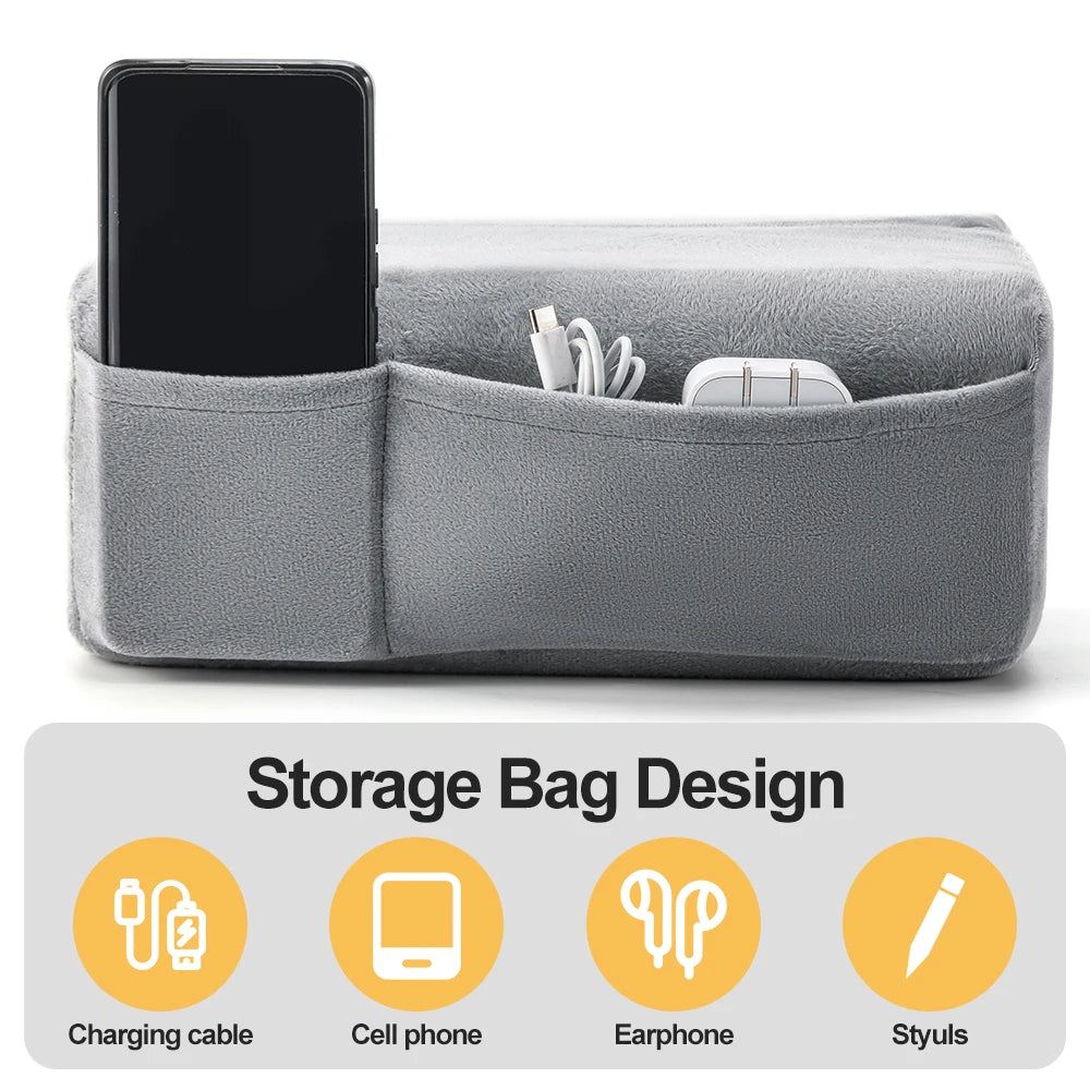 Soporte de almohada multiusos para tableta, 4 ángulos para una lectura y visualización cómoda de la tableta del teléfono móvil, soporte de lectura plegable