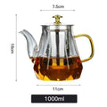 JUSTINLAU Tetera de vidrio resistente al calor, borosilicato transparente, teteras con infusor de acero inoxidable extraíble, juego de utensilios para té