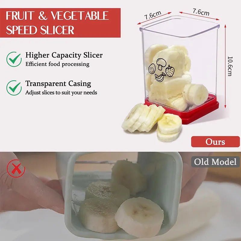 Cortador de frutas rápido con placa de empuje, cortador de huevos, fresas y plátanos, para hacer rápidamente ensaladas de frutas y verduras, utensilio de cocina