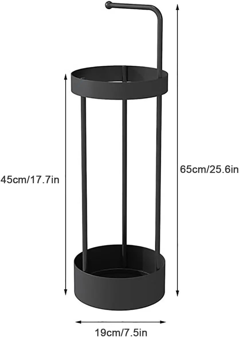 Paragüero dorado/negro, ahorra espacio y es resistente a la oxidación, paraguero de metal moderno, perfecto para uso en el hogar y la oficina