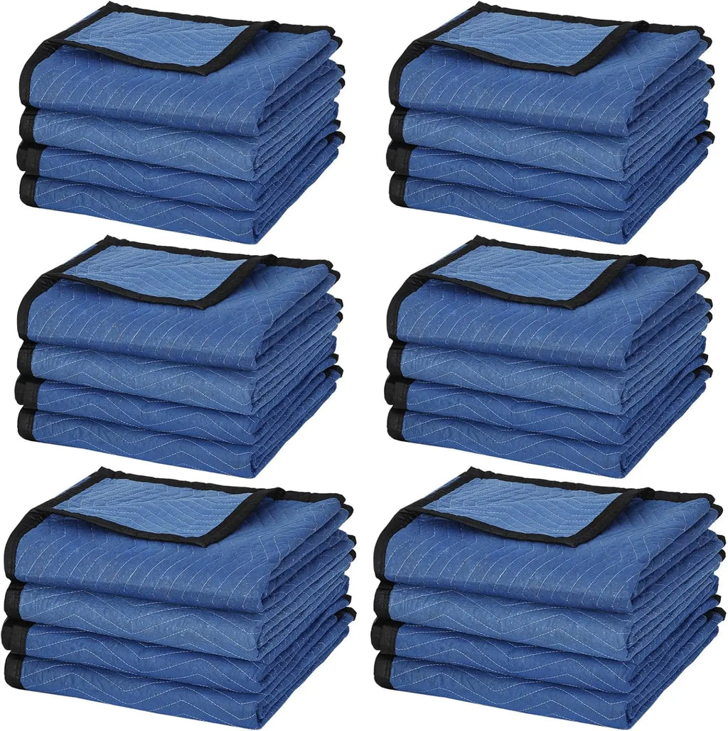 Mantas acolchadas resistentes para mudanza, 203 x 183 cm, protectores acolchados para muebles, suministros de mudanza, paquete de 24