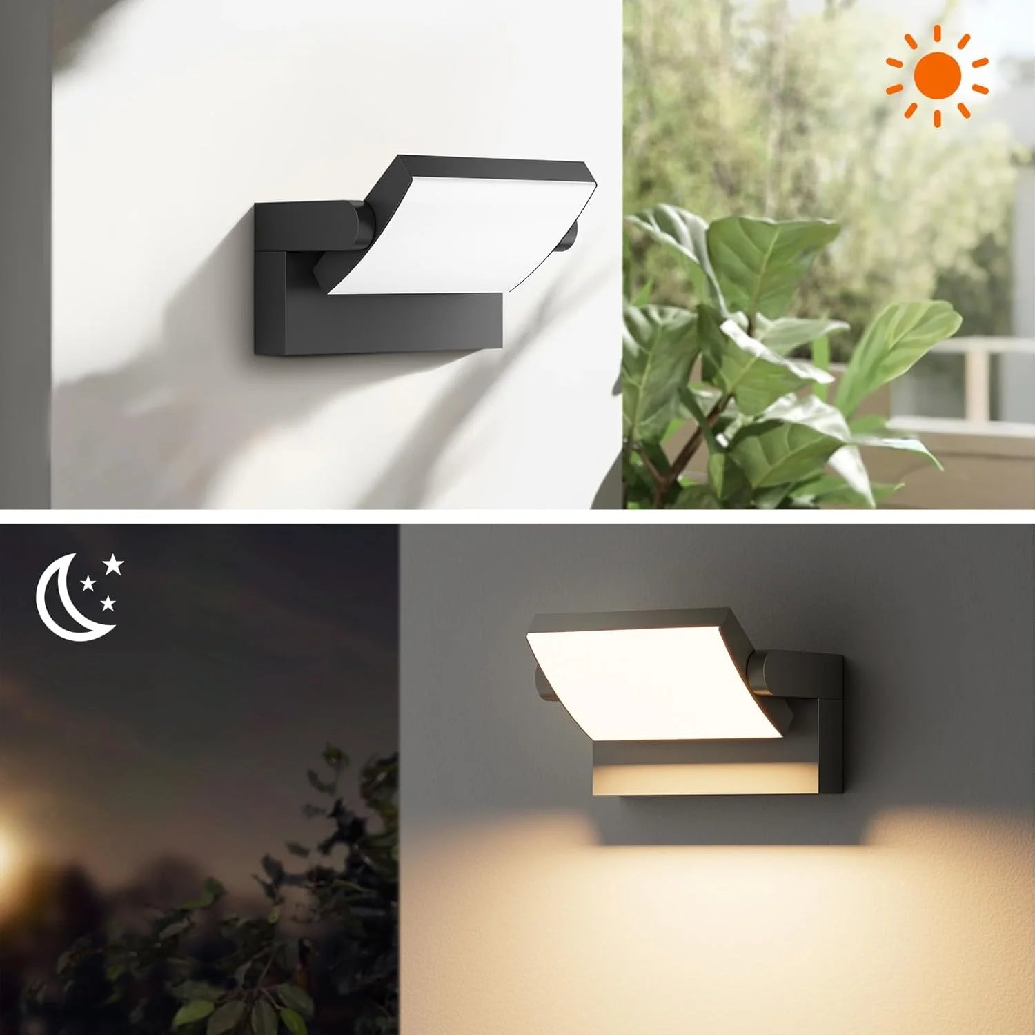 Lámpara de pared exterior impermeable IP65 con sensor de movimiento 18W LED 1500LM aplique de pared, luces para porche, balcón, jardín, iluminación exterior