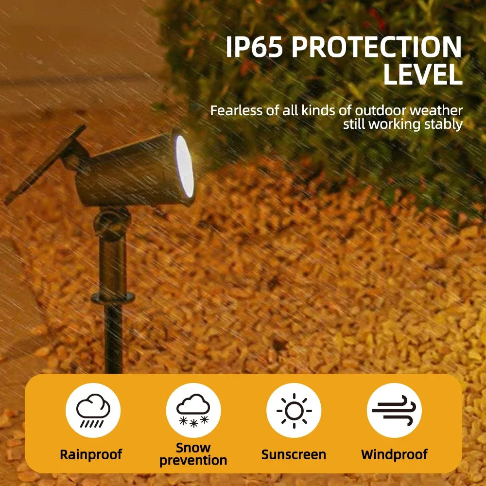 9 luces solares LED focos exteriores RGB luces solares de paisaje IP65 impermeables de brillo ajustable para jardín, patio, palmeras