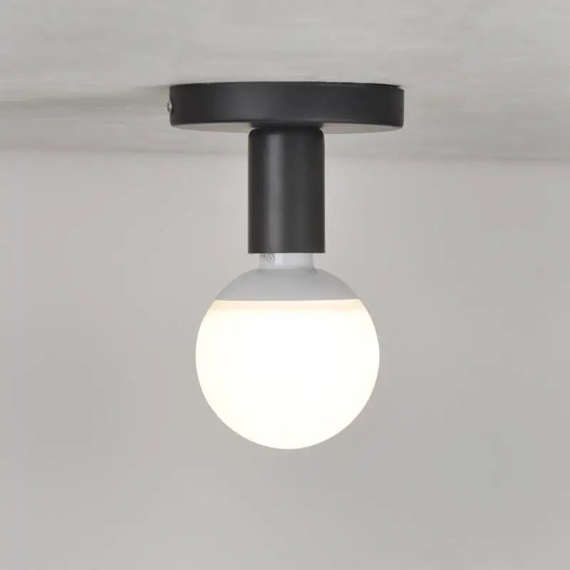 Base de Lámpara Moderna Negra E27 de Hierro Retro Nórdico para Sala de Estar Dormitorio Baño Lámpara de Techo Soporte de Lámpara de Pared