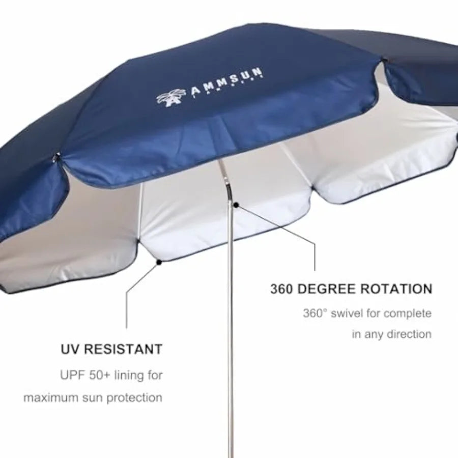 Sombrilla XL para Silla con Abrazadera Universal Ajustable de 47 Pulgadas y Giro de 360 Grados UPF 50+ Portátil para Sujetar en Sillas de Camping o Playa