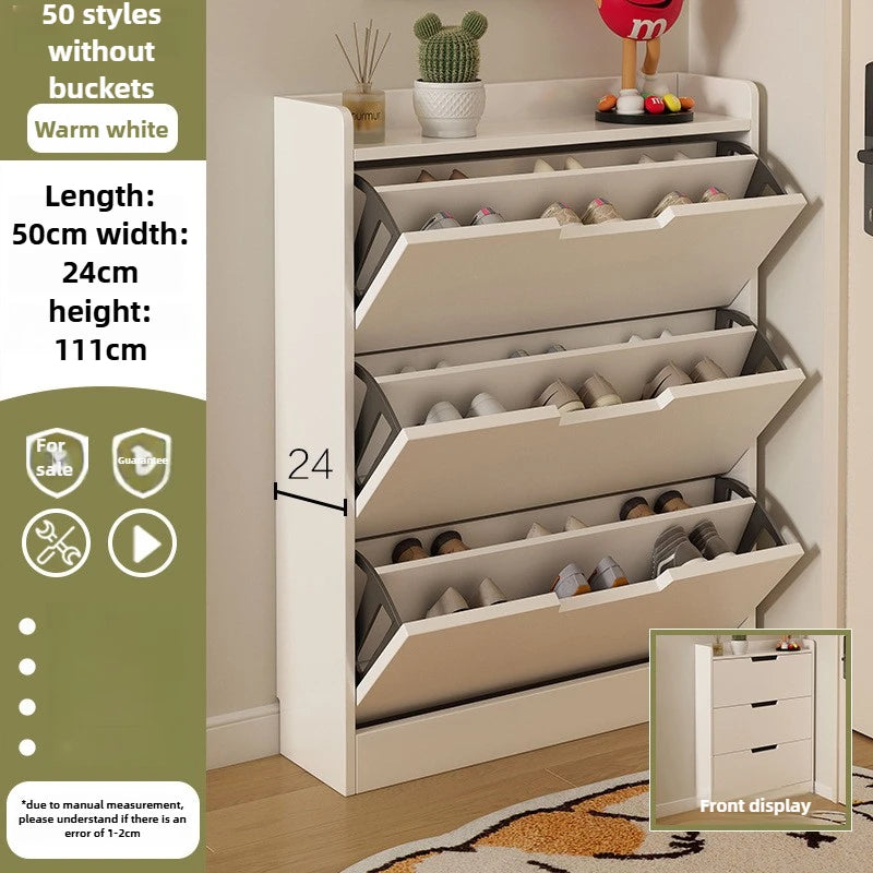 Tipping bucket shoe cabinet, outer entry shoe rack, balcony, entrance cabinet, living room large-capacity storage cabinet