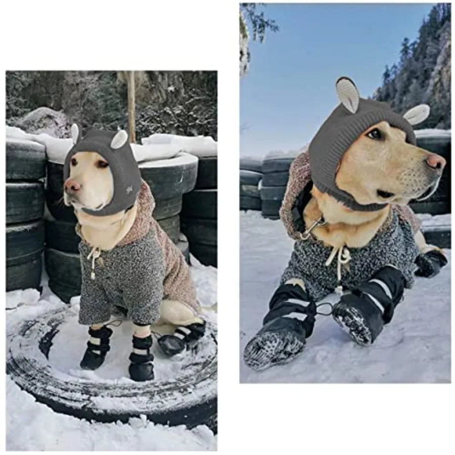 Botas impermeables para perro para invierno Sw, zapatos antideslizantes para perros medianos a grandes, protectores de patas con puño extendido para caminar al aire libre