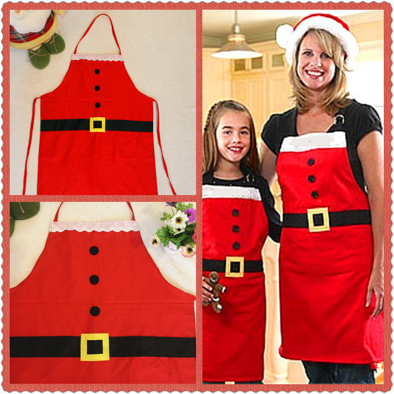 Delantal rojo de Feliz Navidad Delantal navideño para mujer niña pastel cocina cocinero delantal para regalo de Año Nuevo de la madre Unisex
