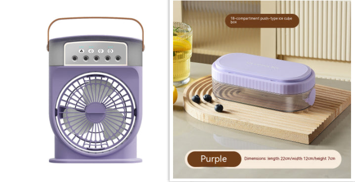 Ventilador de refrigeración portátil USB con 5 rociadores, luz de 7 colores, tanque de agua de 600 ml, humidificador enfriador de aire con rocío.
