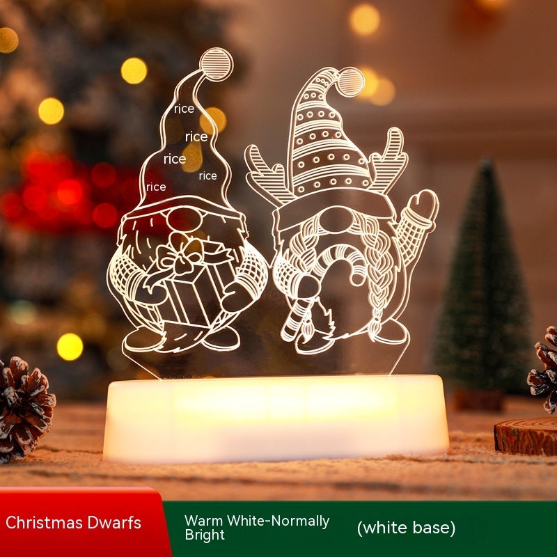 Decoración de Navidad Lámpara 3D Acrílico LED Luces Nocturnas Año Nuevo Día de San Valentín Regalo de Navidad para Niños Adornos Navideños