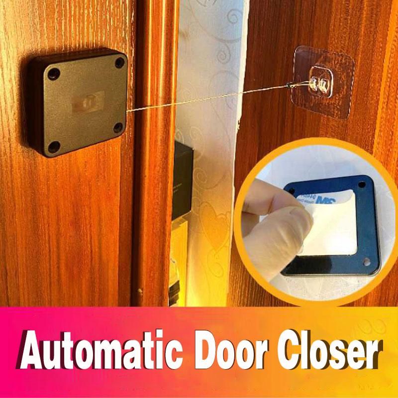 Cierrapuertas automático sin perforaciones de cierre suave para puertas correderas de cristal, dispositivo de cierre con tensión de 500 g-1000 g
