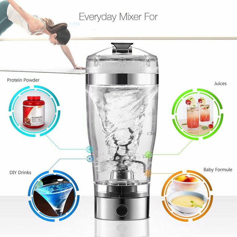 Mezclador eléctrico de batidos de proteínas USB, botella agitadora de leche y café, hervidor, deportes y fitness, taza agitadora eléctrica recargable