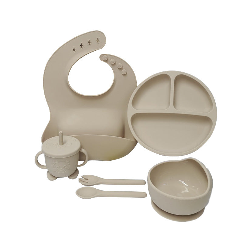 Infant And Toddler Feeding Training Silicone Suction-cup Placemat And Silicone Tableware