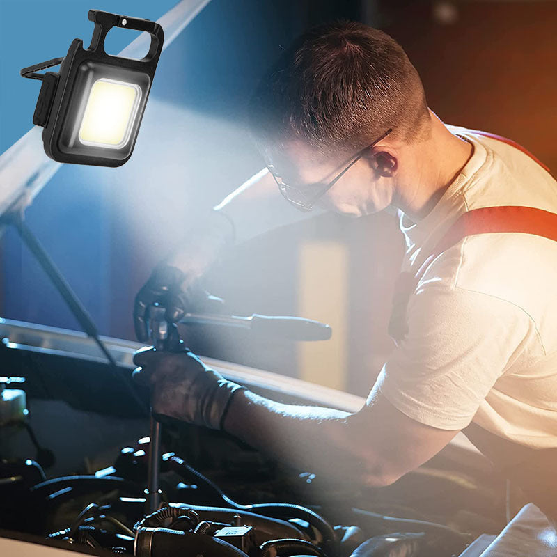 Mini luz LED USB para llavero, de aleación, para exteriores, luz nocturna de emergencia para el hogar, luz de reparación de automóviles, luz de camping