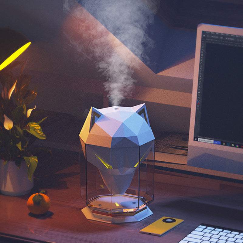 Humidificador de aire ultrasónico War Wolf Air Diffuser con luces de colores pulverizador de aire nano para escritorio del hogar
