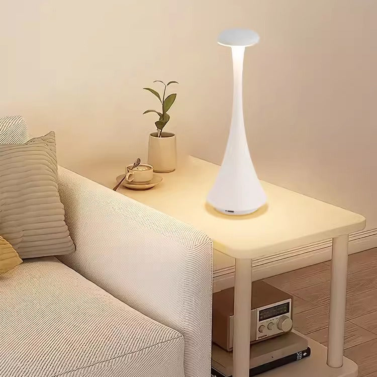 Lámpara de mesa recargable portátil de aluminio para dormitorio, luz ambiental de cabecera