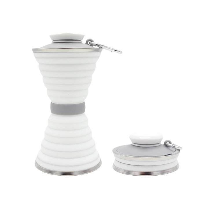 Botella de agua de silicona de 500 ml, plegable, a prueba de fugas, portátil, para deportes, viajes, para actividades al aire libre, gimnasio, senderismo, utensilios de cocina reutilizables