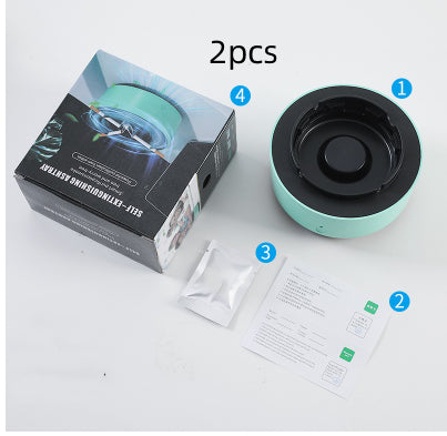 Cenicero con purificación de aire y eliminación de humo, purificación aniónica, práctico purificador automático, cenicero portátil para coche