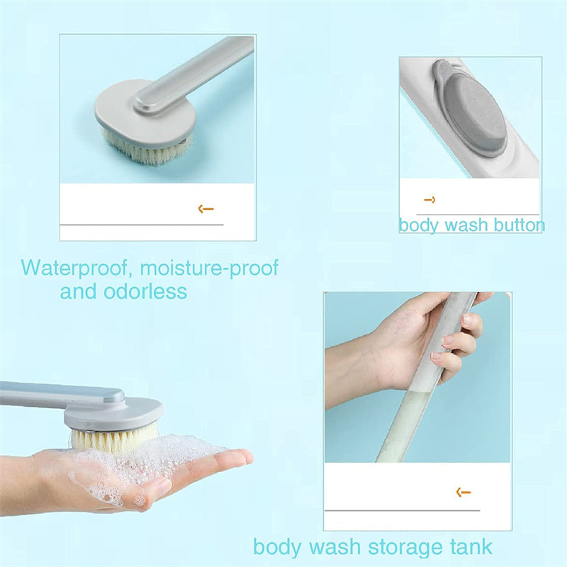 Cepillo de ducha doble propósito multifuncional desmontable, cepillo de baño para espalda, esponja de baño, cepillos limpiadores con mango, masajeador, cepillo de baño y artilugios