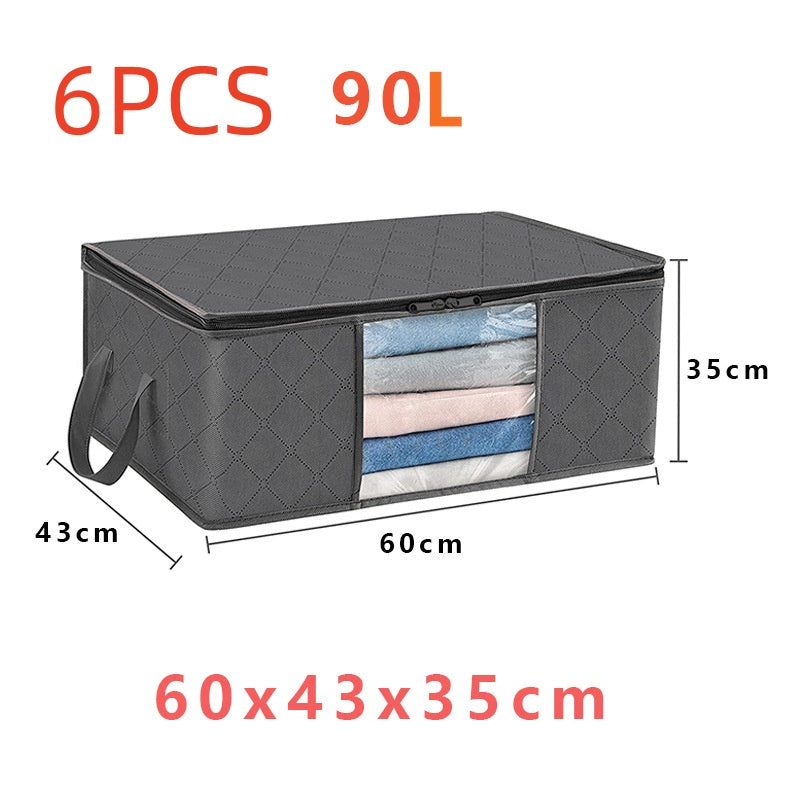 Caja de almacenamiento de gran capacidad con ventana transparente para edredones y ropa de algodón