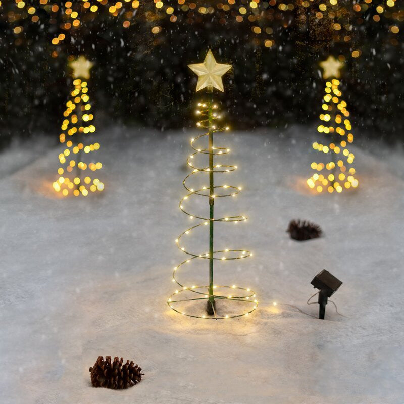 Decoración de árbol de Navidad, iluminación para patio exterior