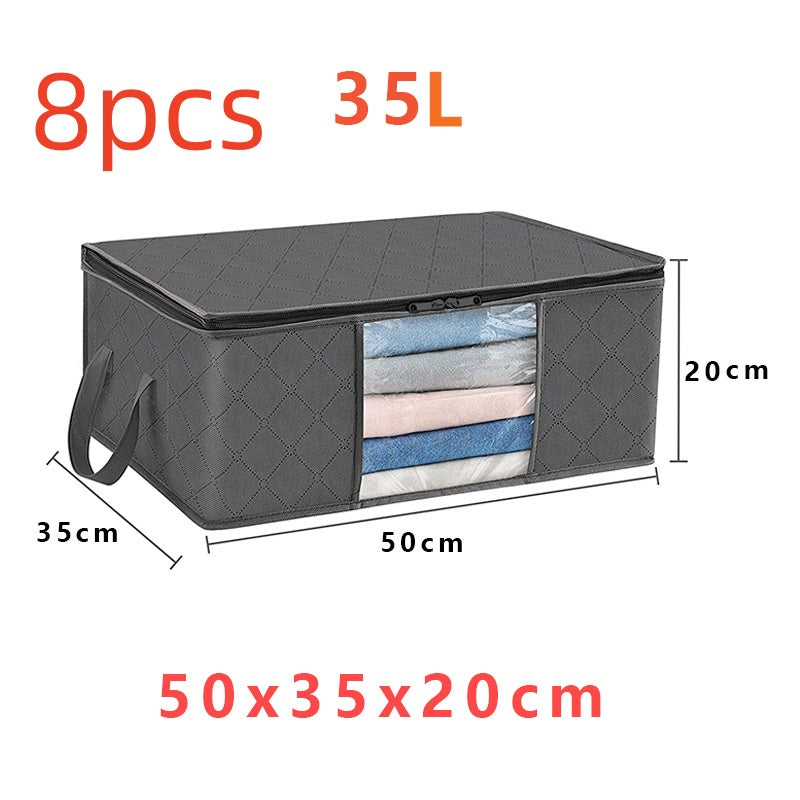 Caja de almacenamiento de gran capacidad con ventana transparente para edredones y ropa de algodón