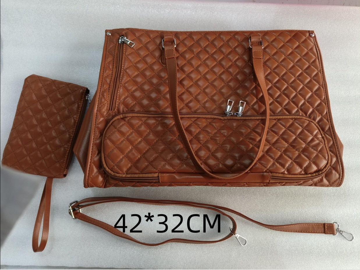 Bolsa de almuerzo de moda para mujer, bolsa térmica de aislamiento para almuerzo, bolsa de ordenador cruzada a prueba de fugas, bolso acolchado de gran capacidad con monedero