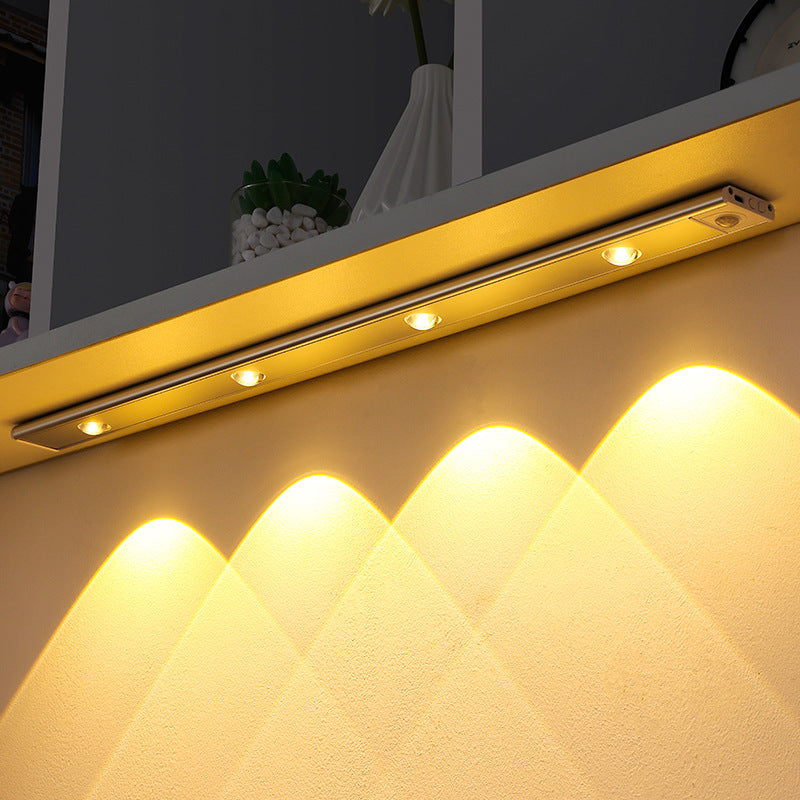 Luz de noche LED USB con sensor de movimiento, luz LED inalámbrica fina para enfriador de vino, para gabinetes de cocina, dormitorios, armarios, iluminación interior
