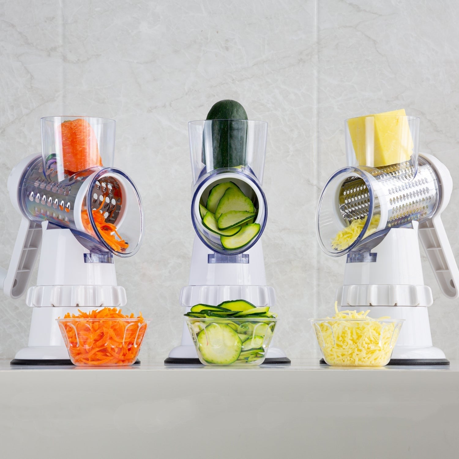 Rebanador de verduras 3 en 1, accesorios de cocina manuales, rallador para cortador de verduras, picador redondo, triturador de mandolina, patatas, artículos de cocina para el hogar, utensilios de cocina