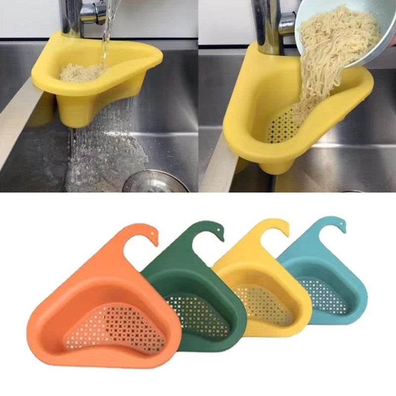 Cesto de drenaje colgante para fregadero, filtro de frutas y verduras, cesta de drenaje para cocina, cesta de drenaje de cisne para separación de residuos secos y húmedos