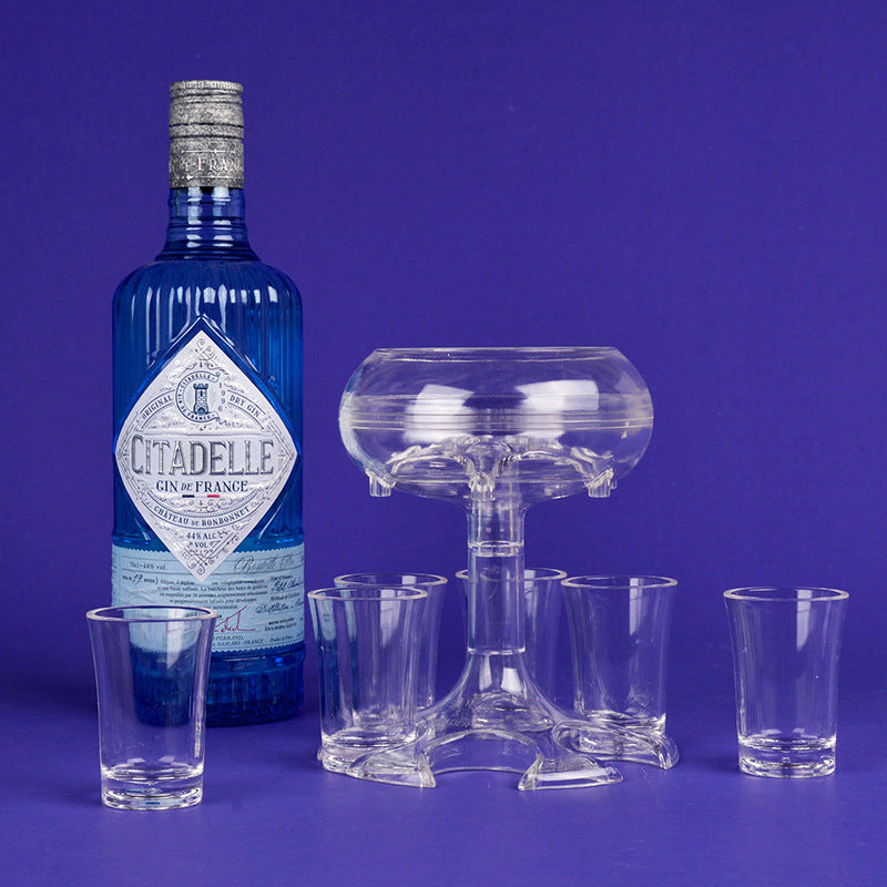 Dispensador de chupitos de 6 vasos, soporte para dispensador de vino, whisky, cerveza, accesorio de bar, juegos de fiesta, dispensador de vasos