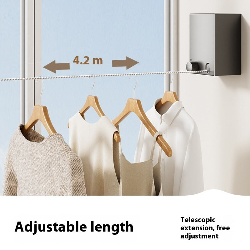 Tendedero Invisible sin perforaciones, Gadget de secado montado en la pared para balcón del hogar