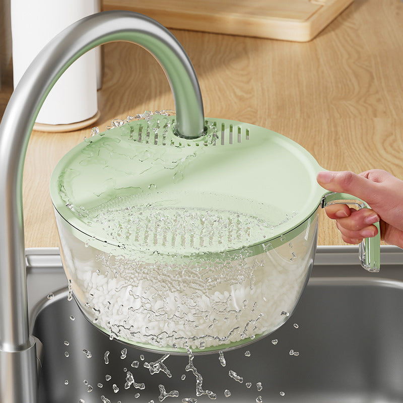 Cuenco de drenaje multifuncional para cocina doméstica, cesta de lavado de arroz y frutas, cesta de verduras, lavado, aparatos de cocina multifunción