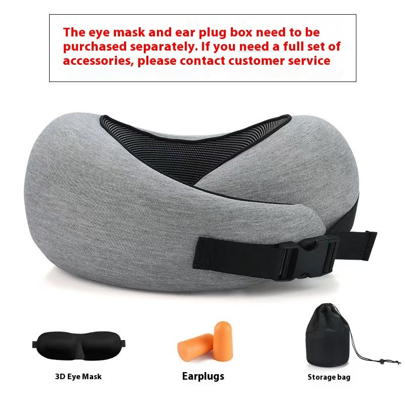 Almohada de viaje para el cuello de espuma viscoelástica suave, en forma de U, soporte ajustable, para dormir cómodamente en avión, coche, oficina, para la siesta