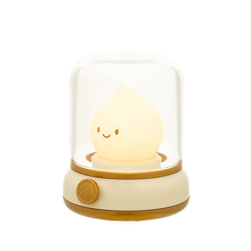 Lámpara de noche pequeña retro para dormitorio, mini lámpara de noche LED de escritorio, bonita, creativa, recargable por USB, portátil, de dibujos animados, para mesa de café, bar, hotel, dormitorio, decoración del hogar