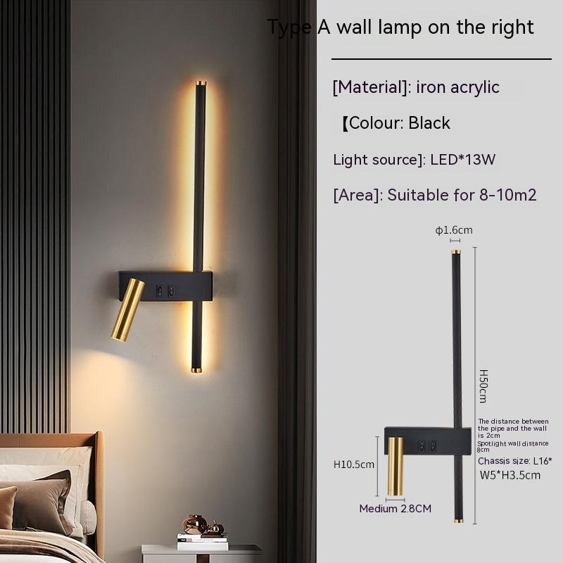 Sala de Estar Sofá Pared de Fondo Decorativa Lámpara de Noche de Dormitorio Creativa de Lujo Ligero