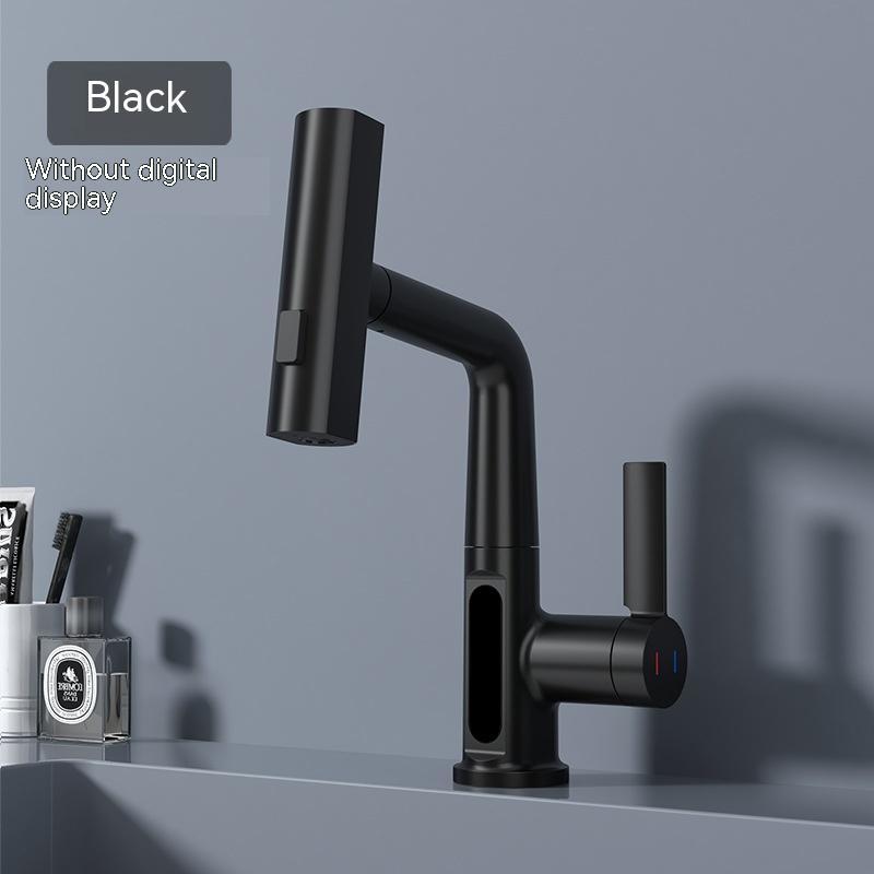 Grifo extensible con pantalla digital inteligente para lavabo, rotación con pantalla digital de temperatura