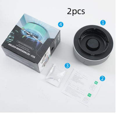 Cenicero con purificación de aire y eliminación de humo, purificación aniónica, práctico purificador automático, cenicero portátil para coche