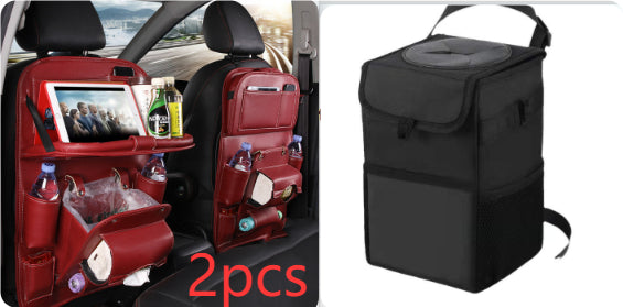 Bolsa de almacenamiento para coche de cuero PU, bandeja multifunción para asiento trasero, bolsa colgante, organizador de coche impermeable, accesorios de interior de automoción