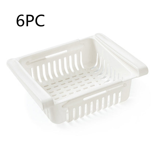 Cesta organizadora extensible para frigorífico, caja de almacenamiento multifunción para frigorífico de cocina