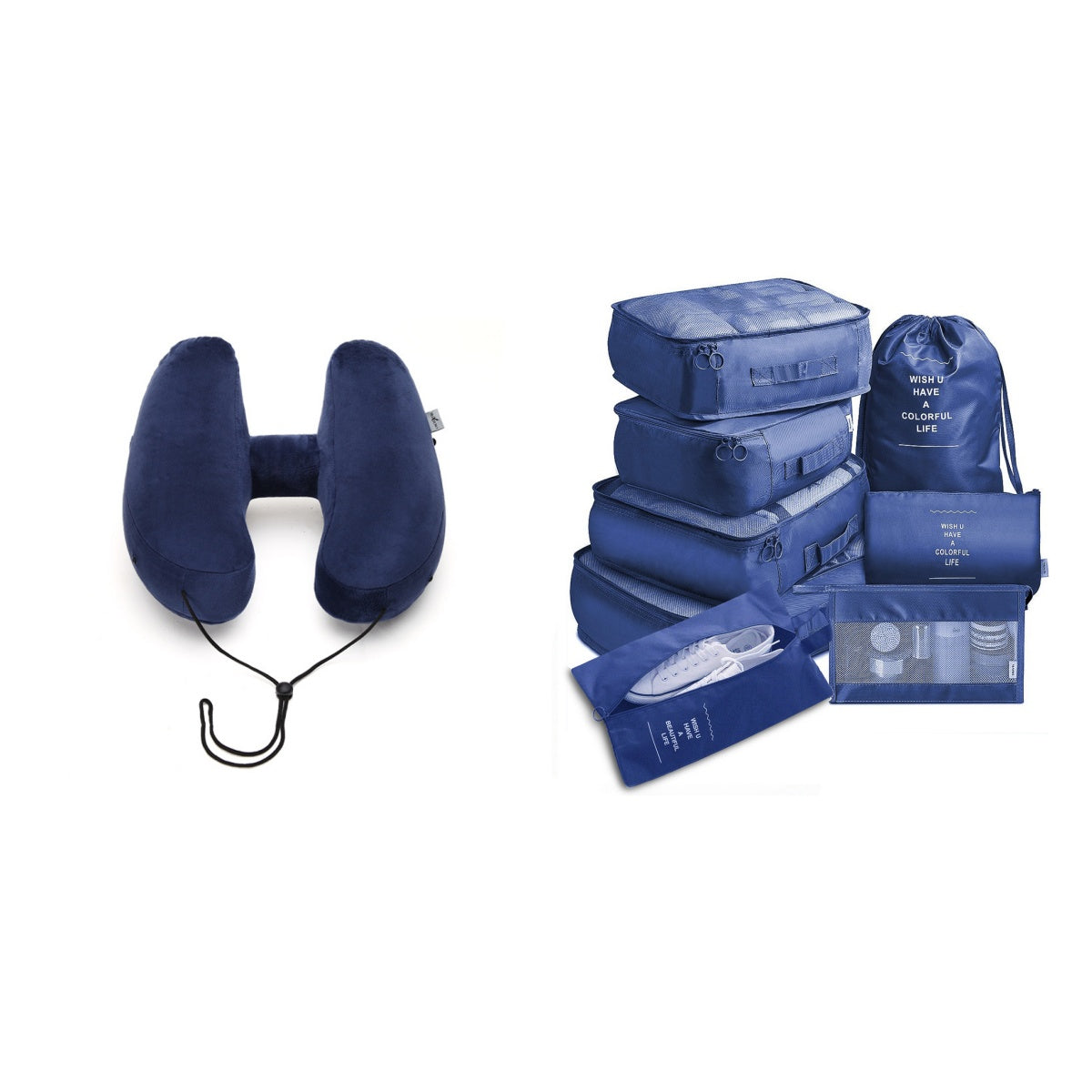 Almohada de viaje con capucha en forma de H, inflable, para el cuello, plegable, ligera, para siestas en coche, oficina, avión, cojines para dormir