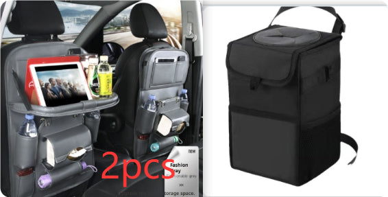 Bolsa de almacenamiento para coche de cuero PU, bandeja multifunción para asiento trasero, bolsa colgante, organizador de coche impermeable, accesorios de interior de automoción