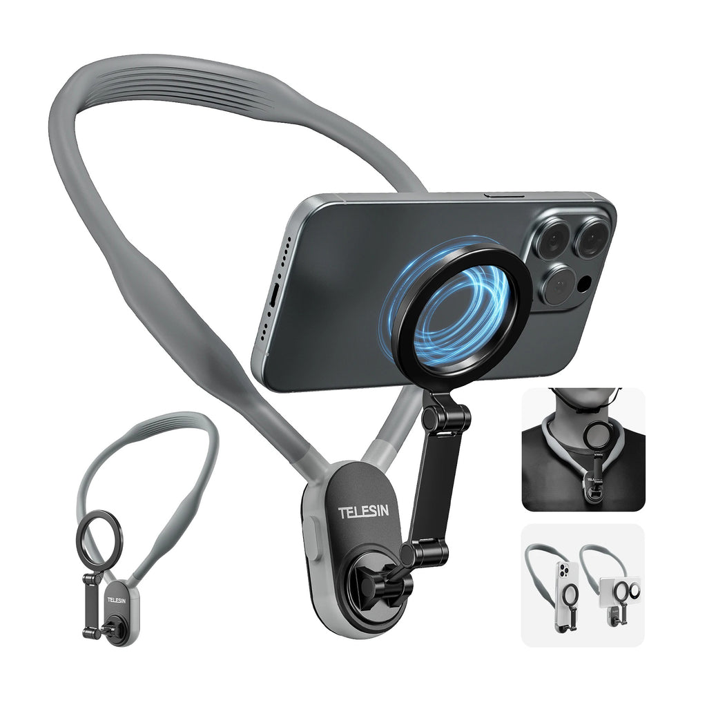 Soporte magnético de silicona para teléfono de cuello de liberación rápida para teléfono Magsafe de succión magnética, soporte para colgar el teléfono en el cuello