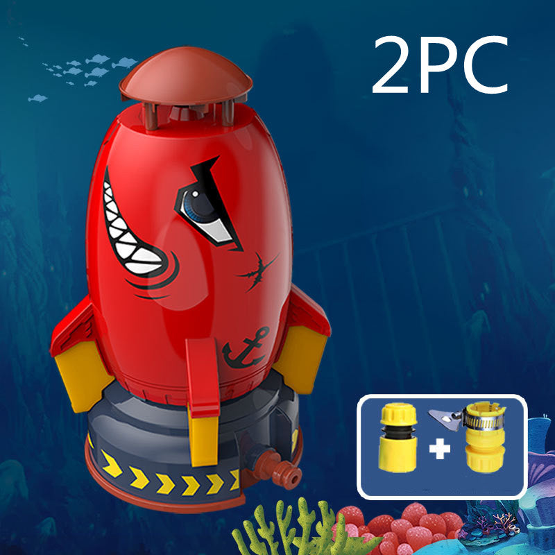 Juguetes de Lanzacohetes al Aire Libre, Cohete de Presión de Agua con Rociador Elevador, Juguete Interactivo para Jardín, Césped, Juguetes de Rociado de Agua para Niños, Dispositivos de Verano