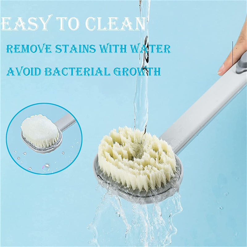 Cepillo de ducha doble propósito multifuncional desmontable, cepillo de baño para espalda, esponja de baño, cepillos limpiadores con mango, masajeador, cepillo de baño y artilugios