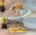 Tulipán Lámpara de Noche Material DIY Nube Tulipanes Lámpara de Noche Espejos Decorativos Marco de Fotos Luces de Mesa LED Coreano Creativo Escritorio Dormitorio Hecho a Mano Regalos de Cumpleaños