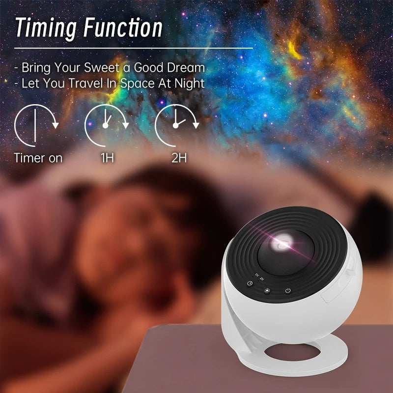 Proyector de Galaxias Luz Nocturna Proyector de Cielo Estrellado Lámpara de Planetario con Rotación 360° Para Dormitorio de Niños Regalo de San Valentín Decoración de Bodas