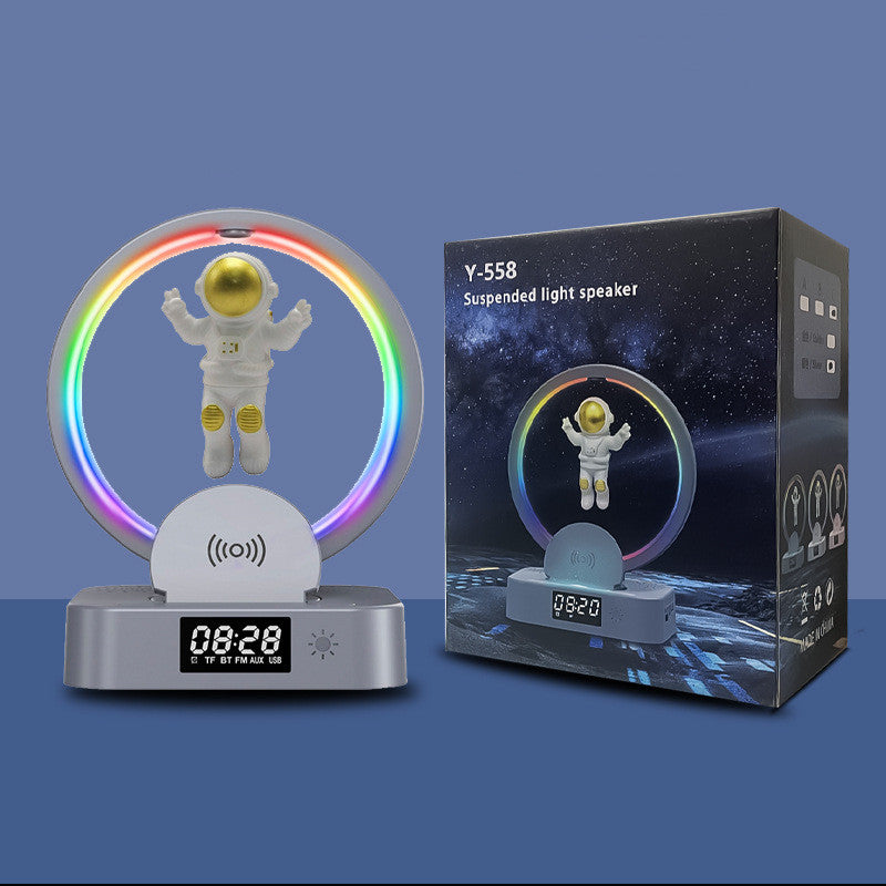 Altavoz Bluetooth de levitación magnética Astronauta Hogar RGB Mini Radio TWS Caja de sonido Subwoofer inalámbrico para exteriores TF AUX USB