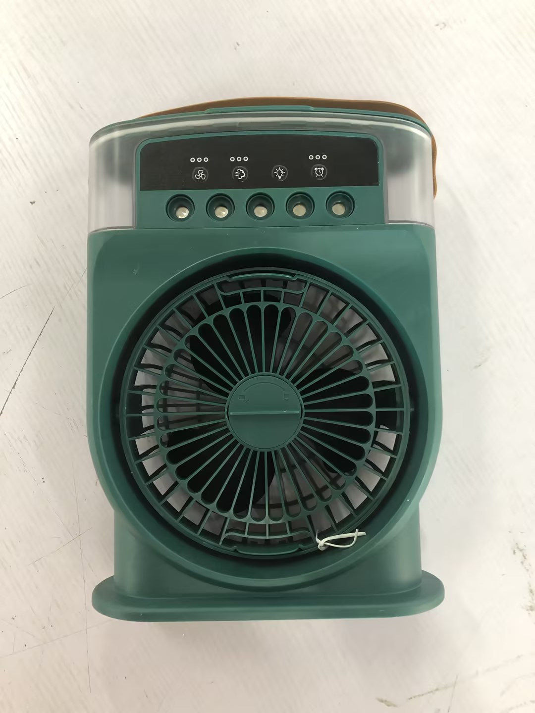 Ventilador de refrigeración portátil USB con 5 rociadores, luz de 7 colores, tanque de agua de 600 ml, humidificador enfriador de aire con rocío.